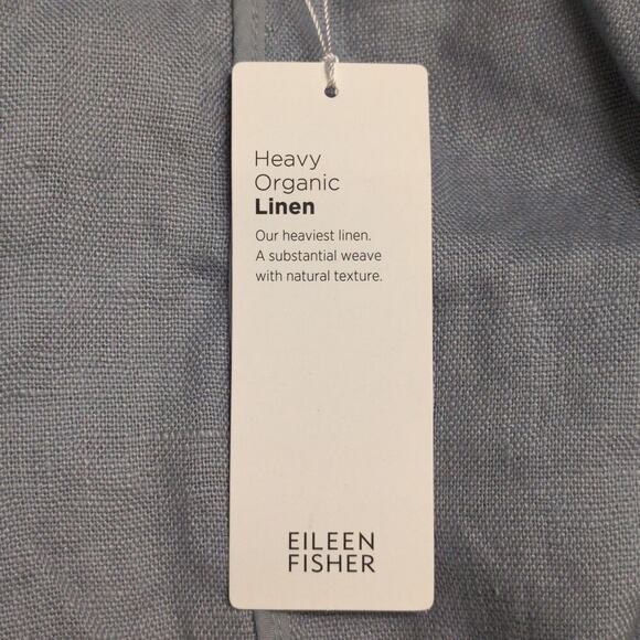Eileen Fisher Dawn (Blue) Heavy Organic Linen Open Front Jacket Pockets Size XL - Picture 6 of 8